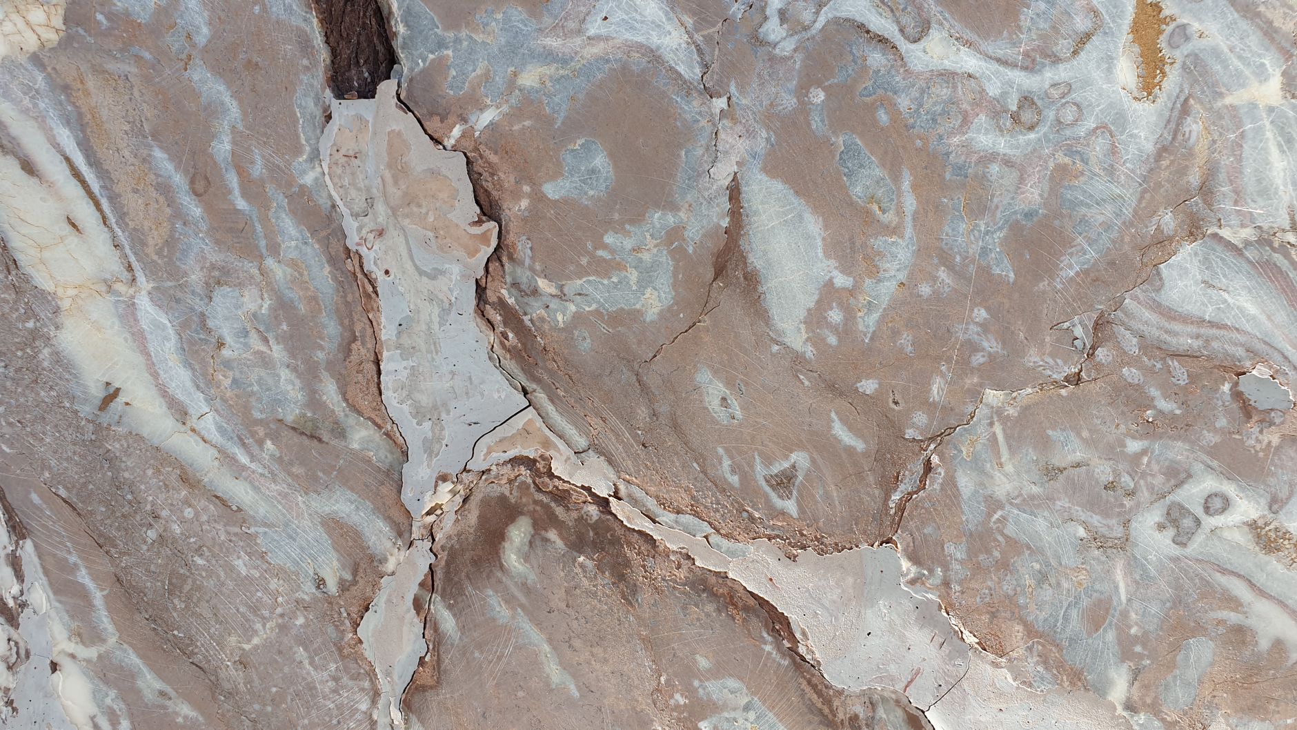 High-resolution image of a natural marble stone surface with intricate patterns and textures.